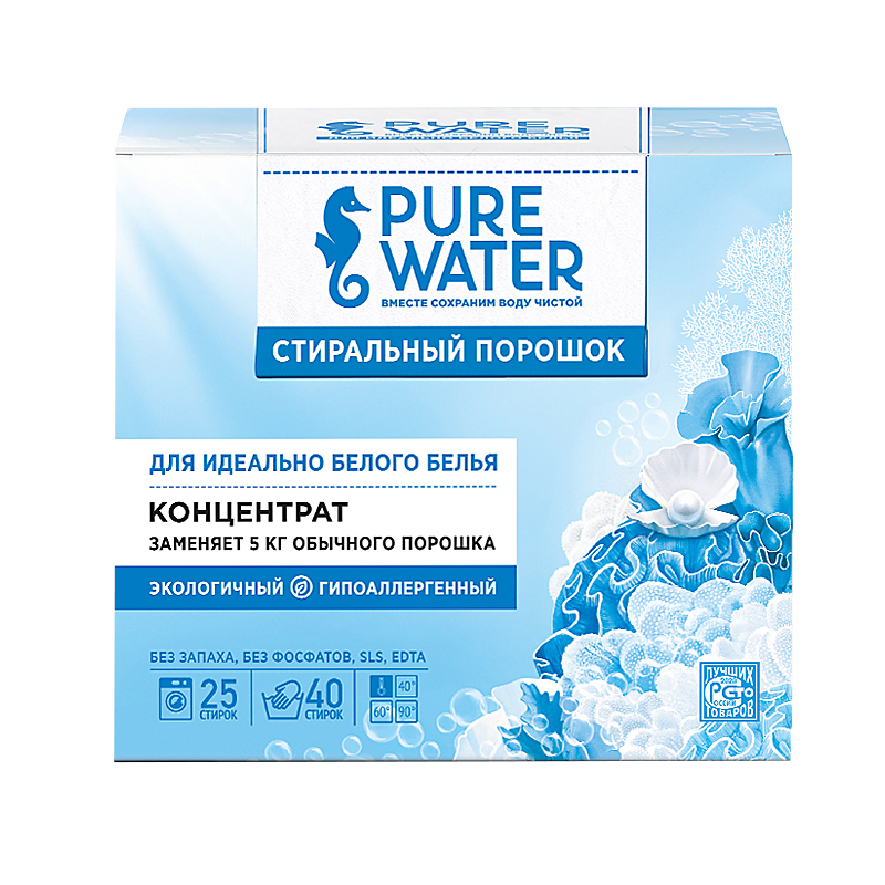 Стиральный порошок-концентрат для белого белья Pure Water